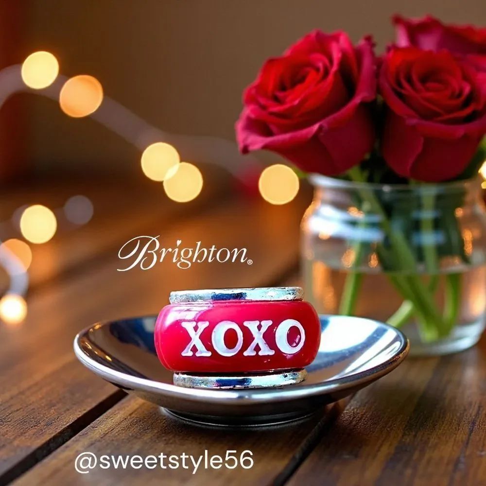 BRIGHTON Hugs And Kisses Red Enamel Slider Charm TIMELESS LOVE!